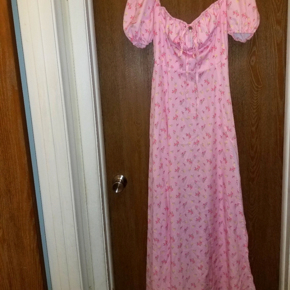 Pink Floral Maxi Dress